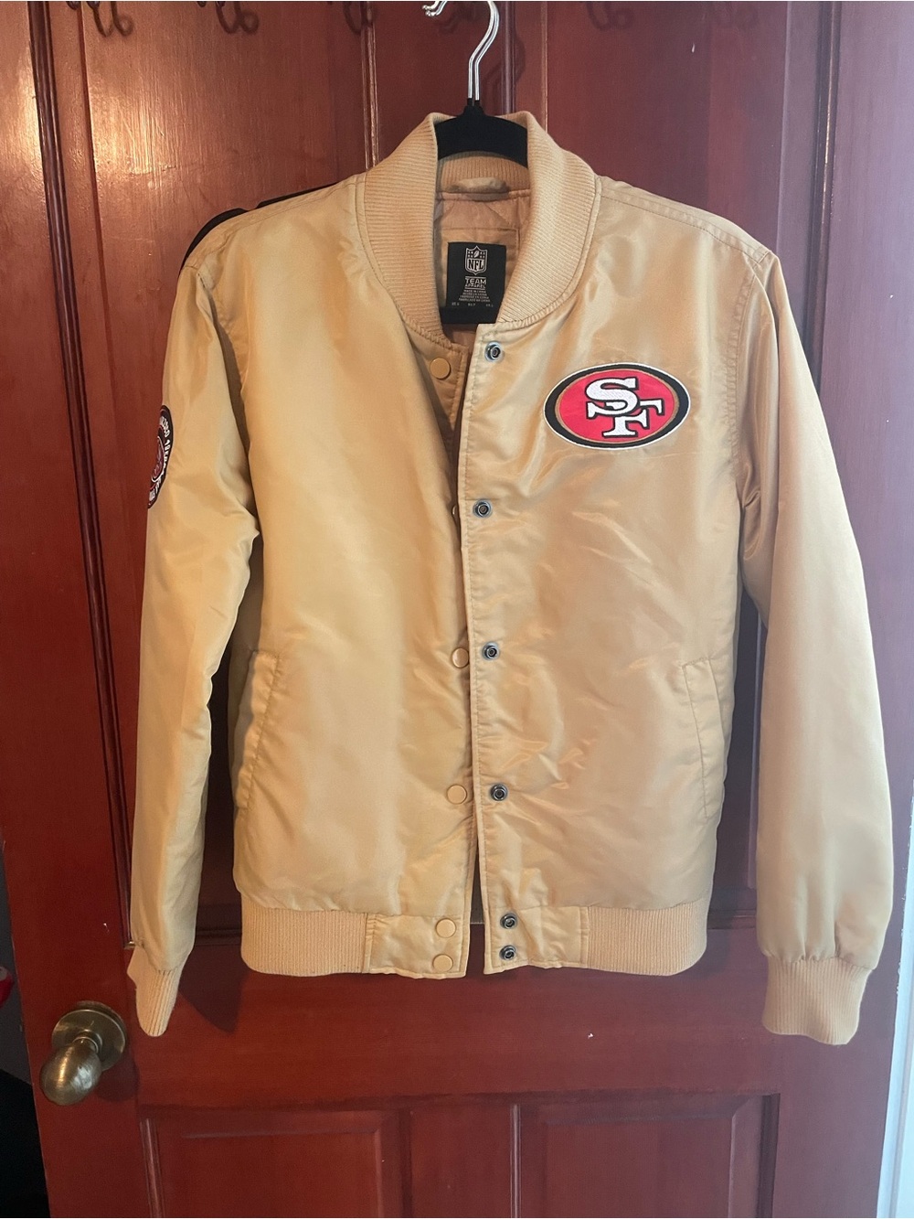 Kids Tan//Gold Bomber Jacket with SF Patch - Team Style